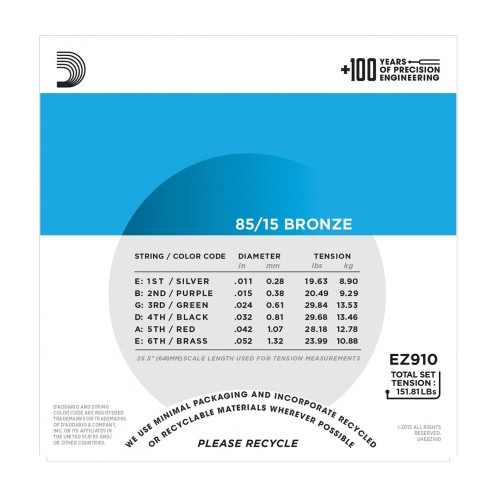 D'Addario EZ910 Acoustic Guitar String