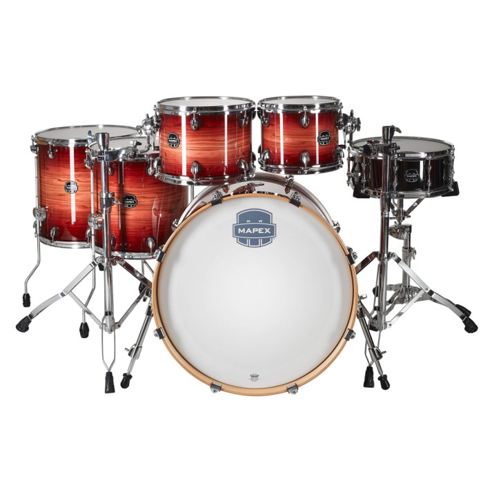 Red Wood Burst Drum Kit