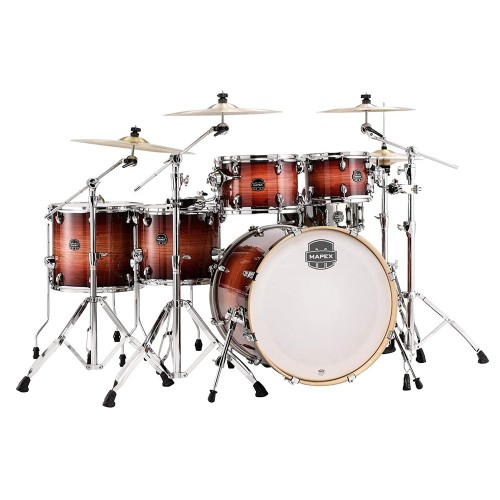 Red Wood Burst Drum Kit